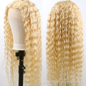 613 deep wave 180% density 100 percent human hair wig afro kinky curly virgin brazilian front lace wig for sale